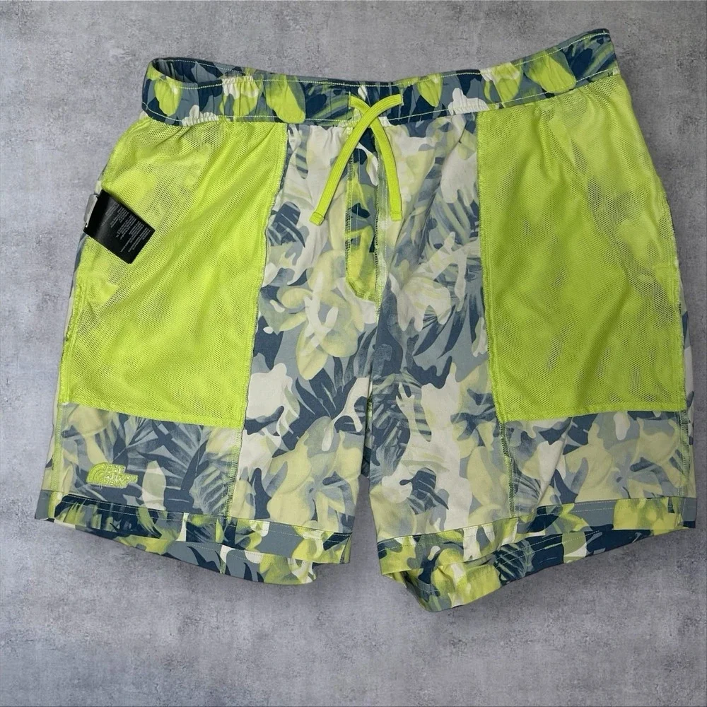 The North Face‎ Class V Printed Green Tropical Pull On Shorts Mens L Coastal